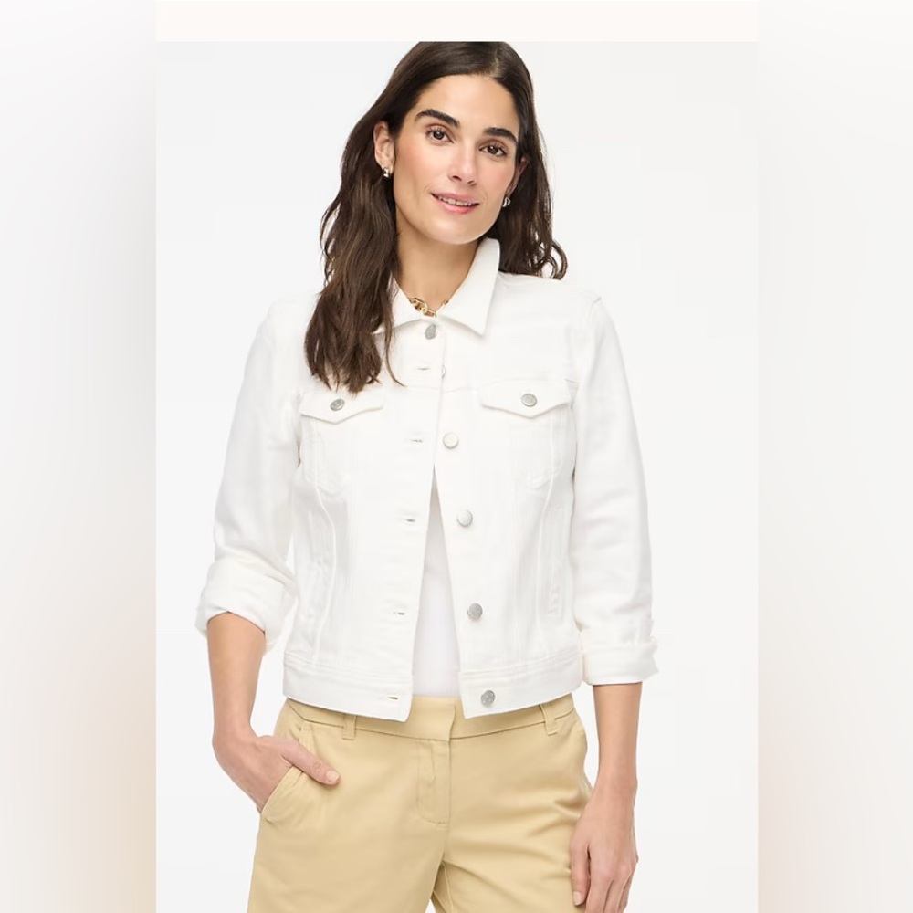 J. Crew Classic White Jean Jacket